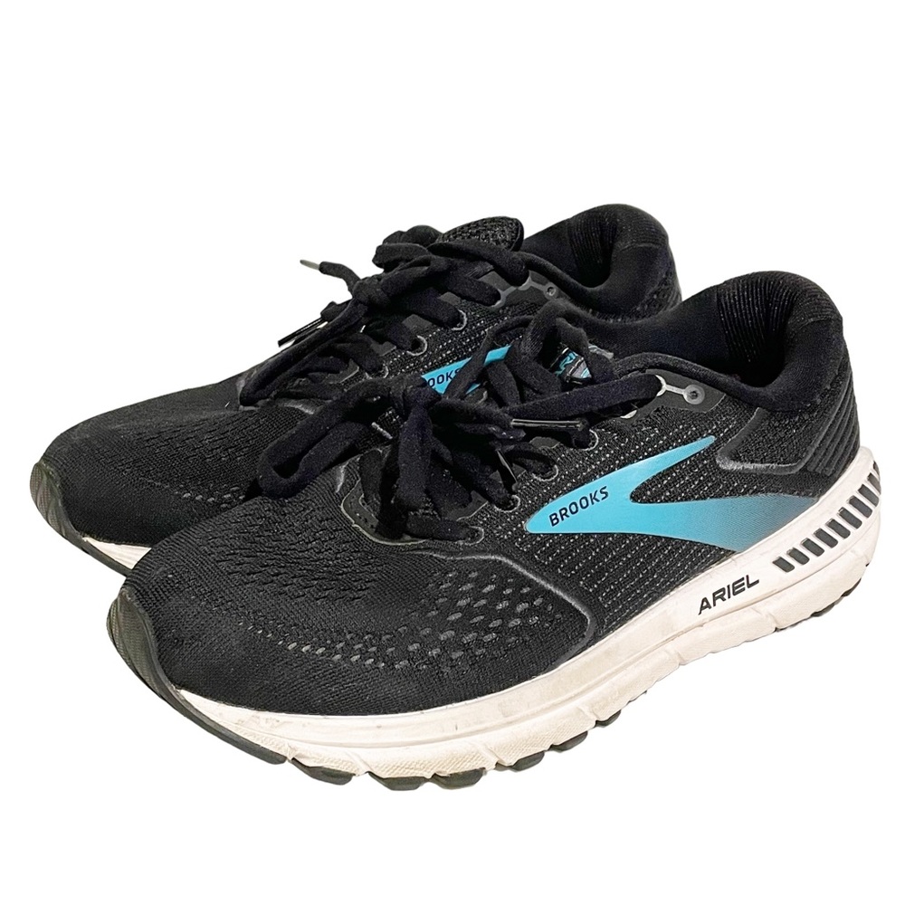 Brooks Ariel 20 Running Shoes Womens Size 8 Black Blue Sneakers 1203151D064